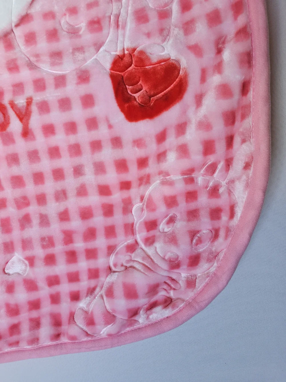 TBI Cloudy Embossed Baby Blanket Pink Bunny Moon 110 X 140 cm NIB